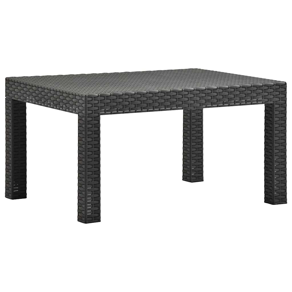 2 részes antracitszürke PP rattan kerti pihenőszett párnával 6