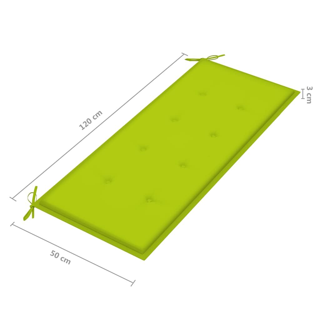 2 személyes tömör eukaliptuszfa kerti pad párnával 120 cm 10