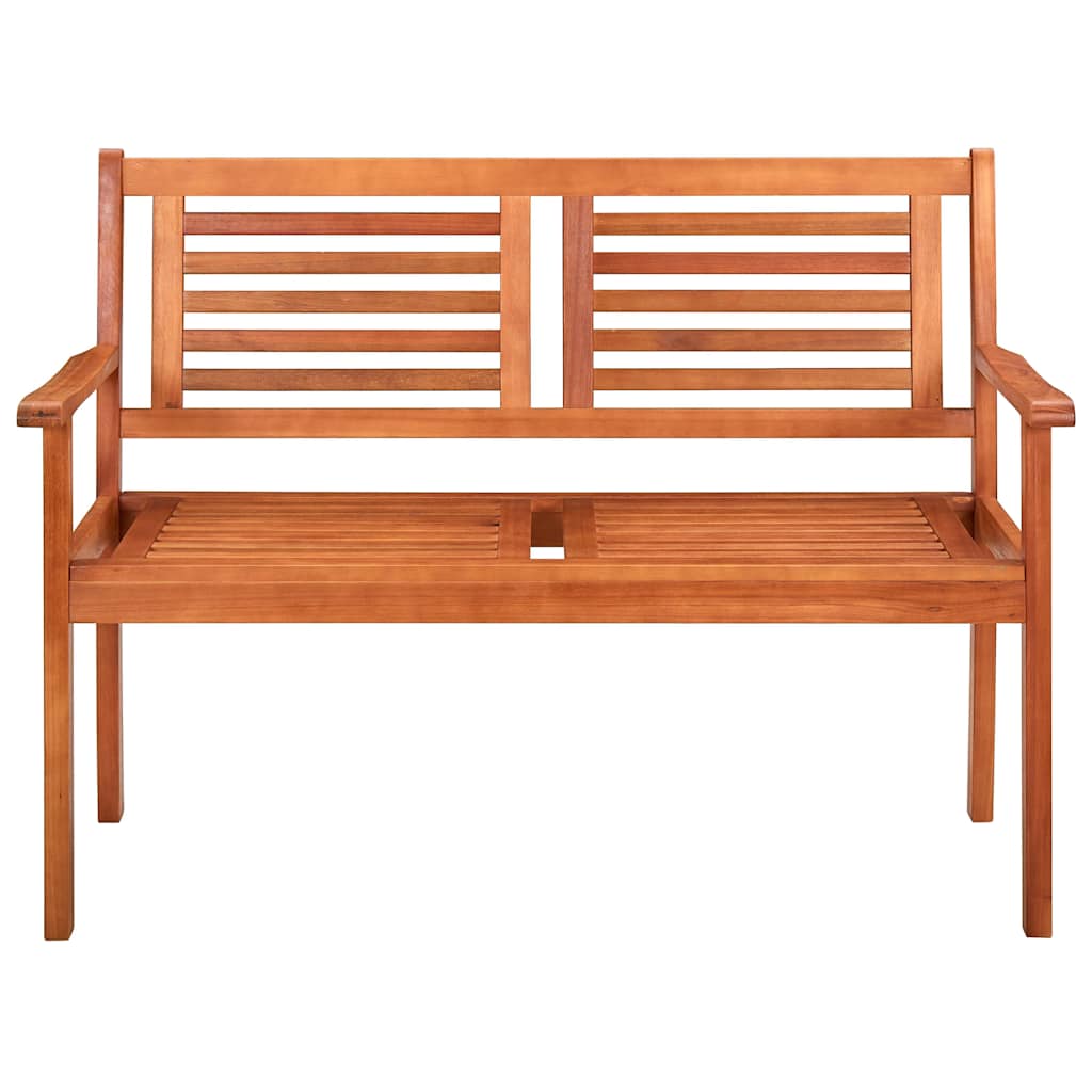 2 személyes tömör eukaliptuszfa kerti pad párnával 120 cm 3