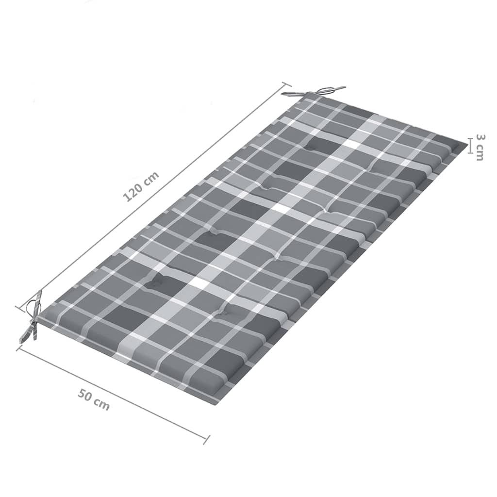 2 személyes tömör eukaliptuszfa kerti pad párnával 120 cm 10