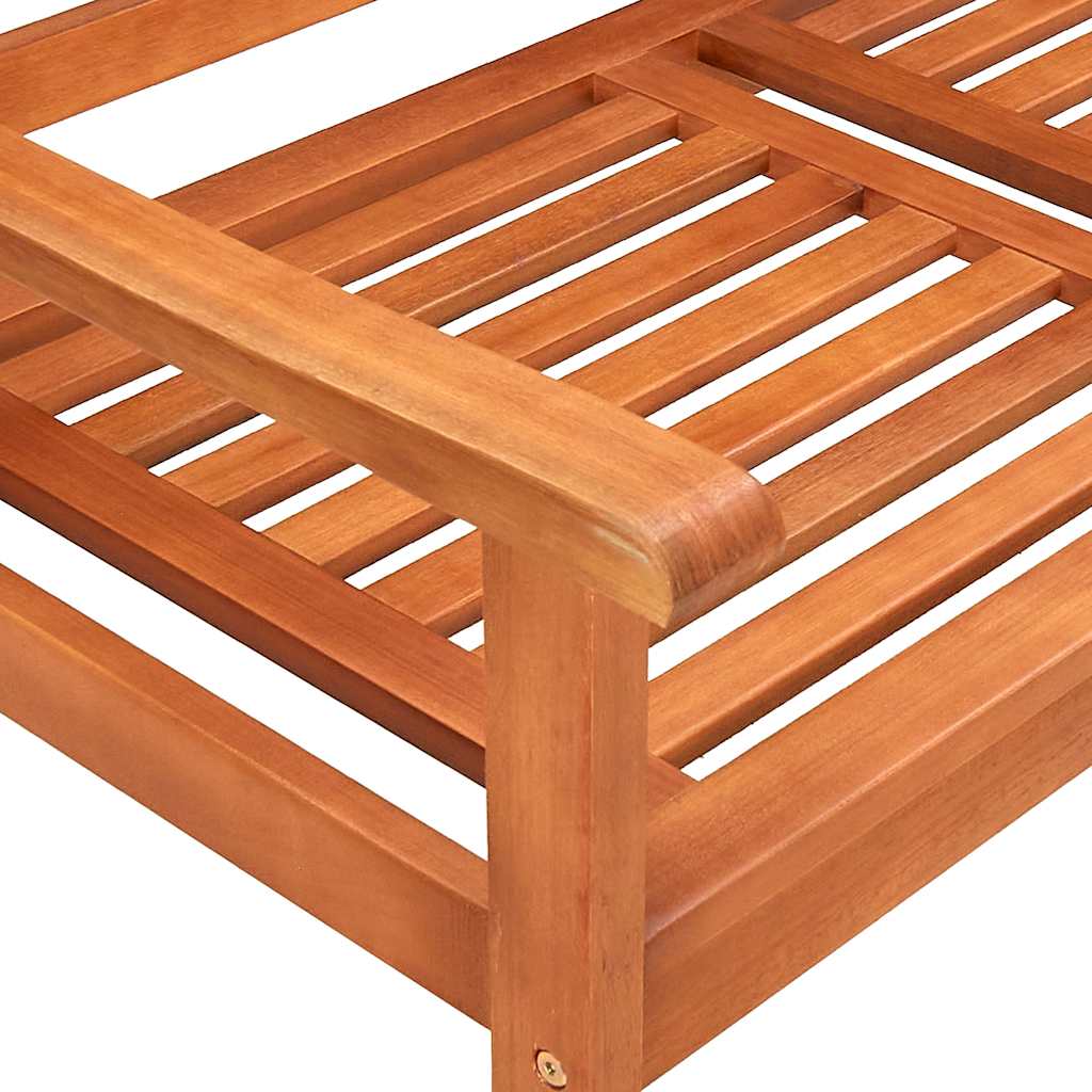 3 személyes tömör eukaliptuszfa kerti pad párnával 150 cm 6