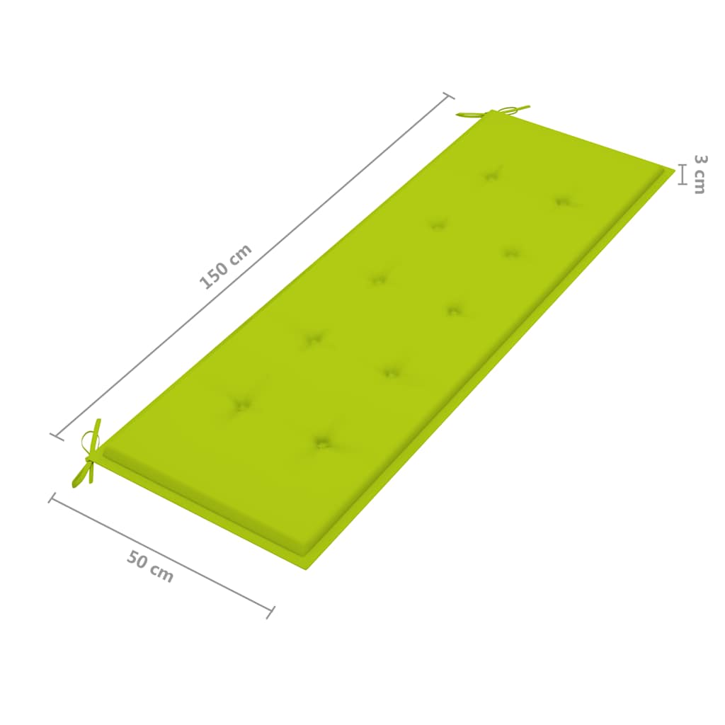 3 személyes tömör eukaliptuszfa kerti pad párnával 150 cm 11