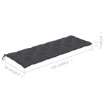3 személyes tömör eukaliptuszfa kerti pad párnával 150 cm 12