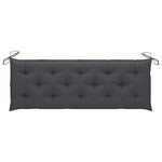 3 személyes tömör eukaliptuszfa kerti pad párnával 150 cm 9