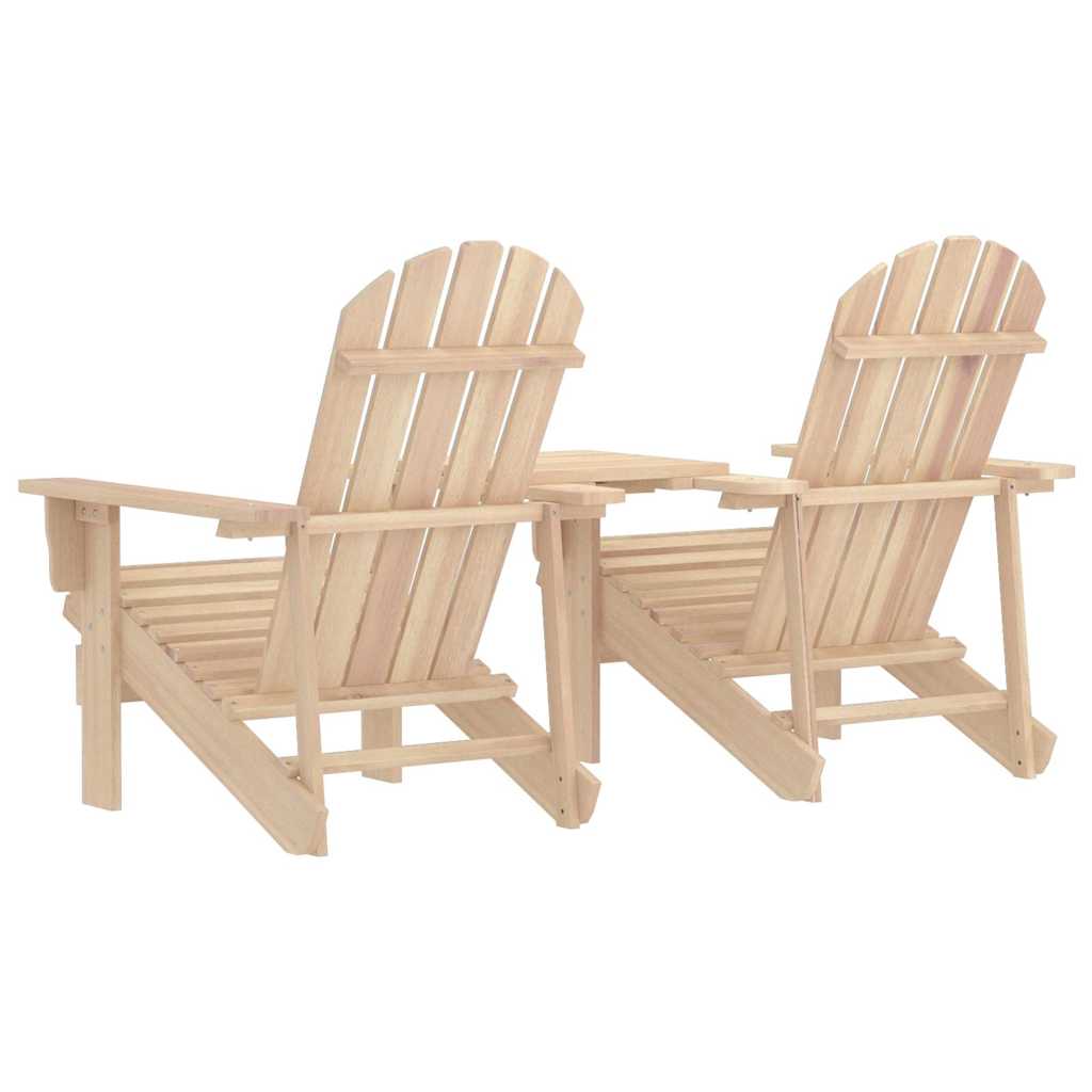 Tömör fenyőfa kerti Adirondack székek teázóasztallal 4