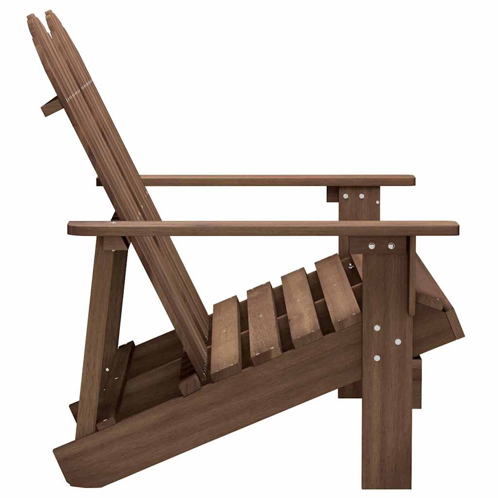 Kétszemélyes barna tömör fenyőfa kerti adirondack szék 3