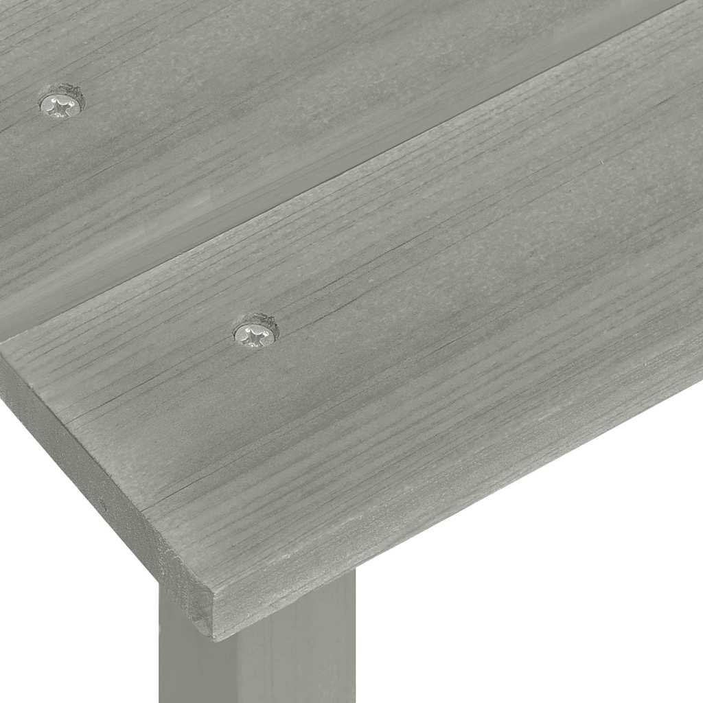 Szürke tömör fenyőfa kerti adirondack szék asztallal 10