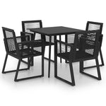 5 részes fekete PVC rattan kültéri étkezőgarnitúra 2