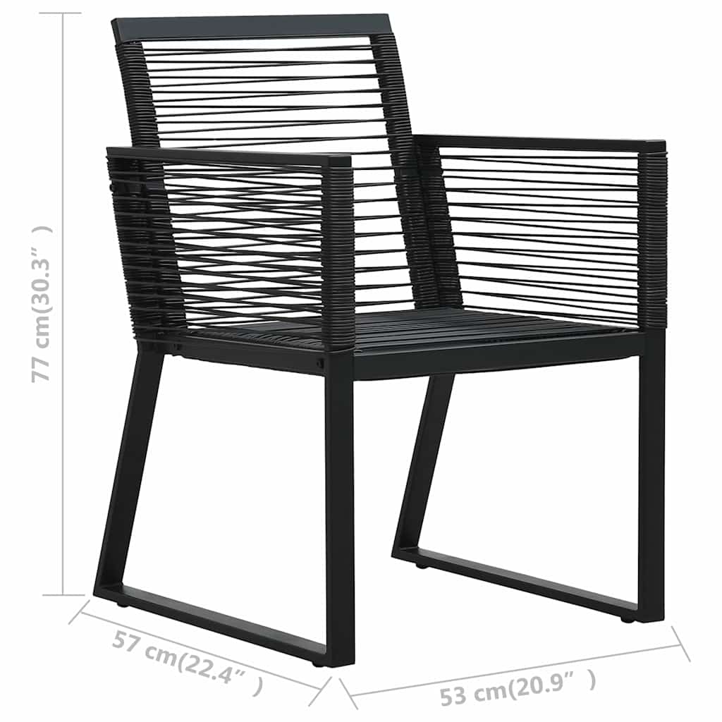 5 részes fekete PVC rattan kültéri étkezőgarnitúra 13