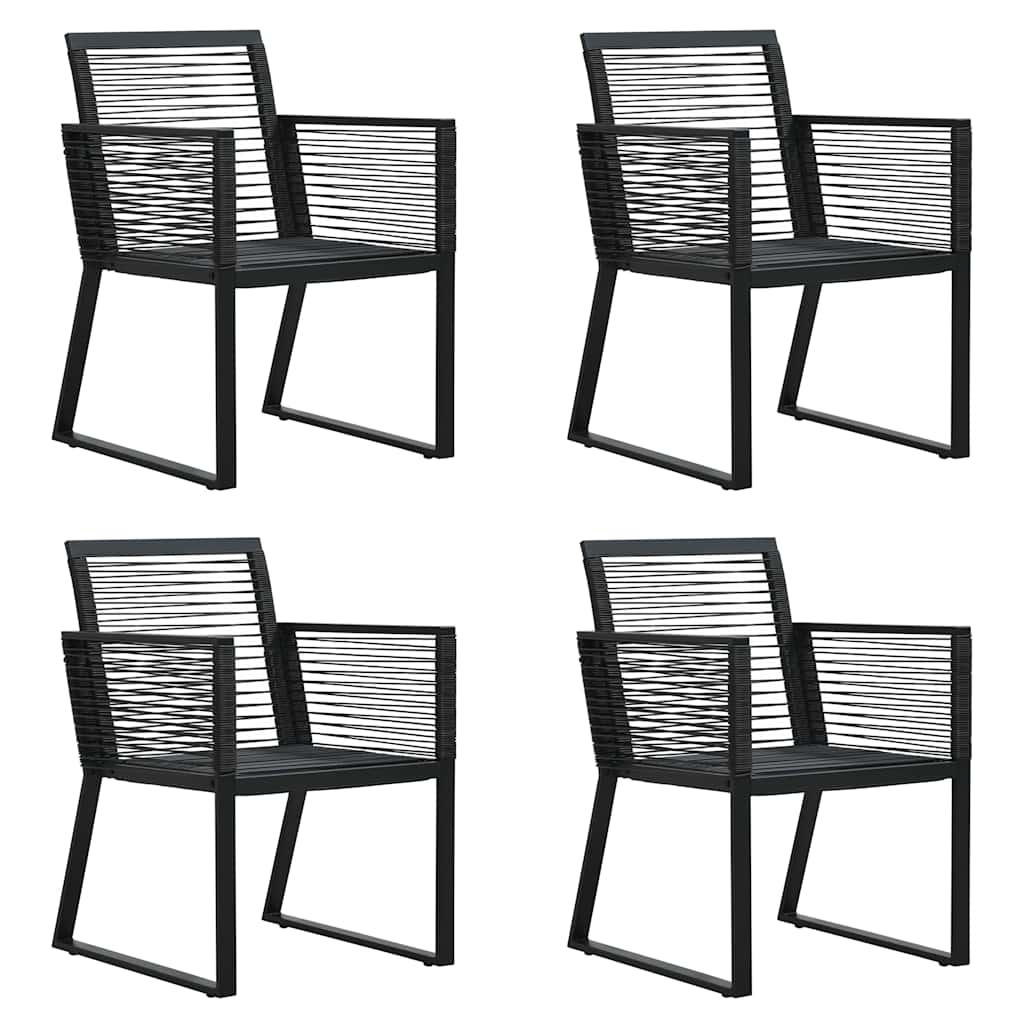 5 részes fekete PVC rattan kültéri étkezőgarnitúra 6