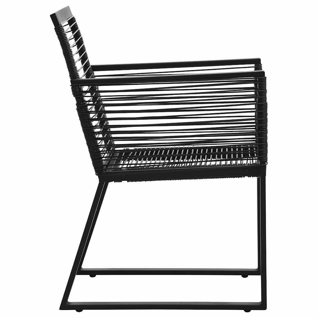 5 részes fekete PVC rattan kültéri étkezőgarnitúra 9