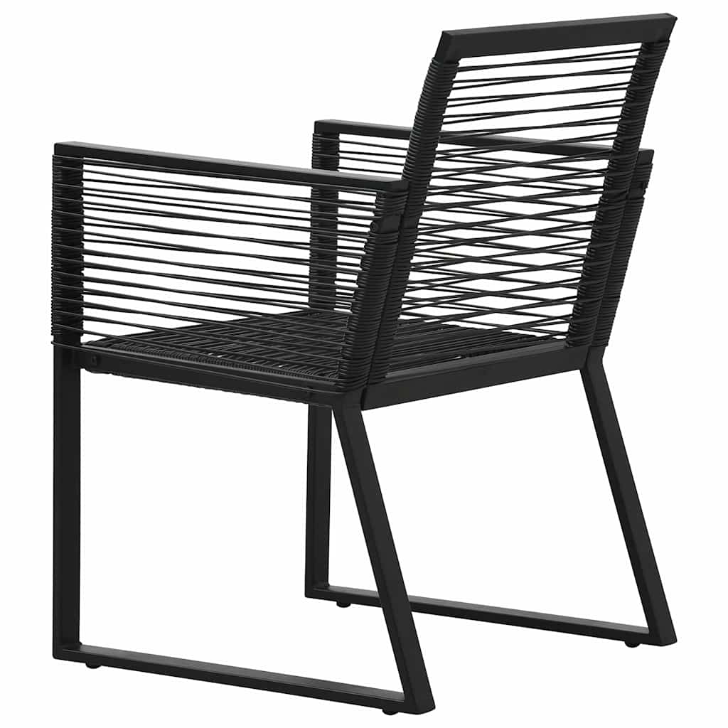 5 részes fekete PVC rattan kültéri étkezőgarnitúra 10