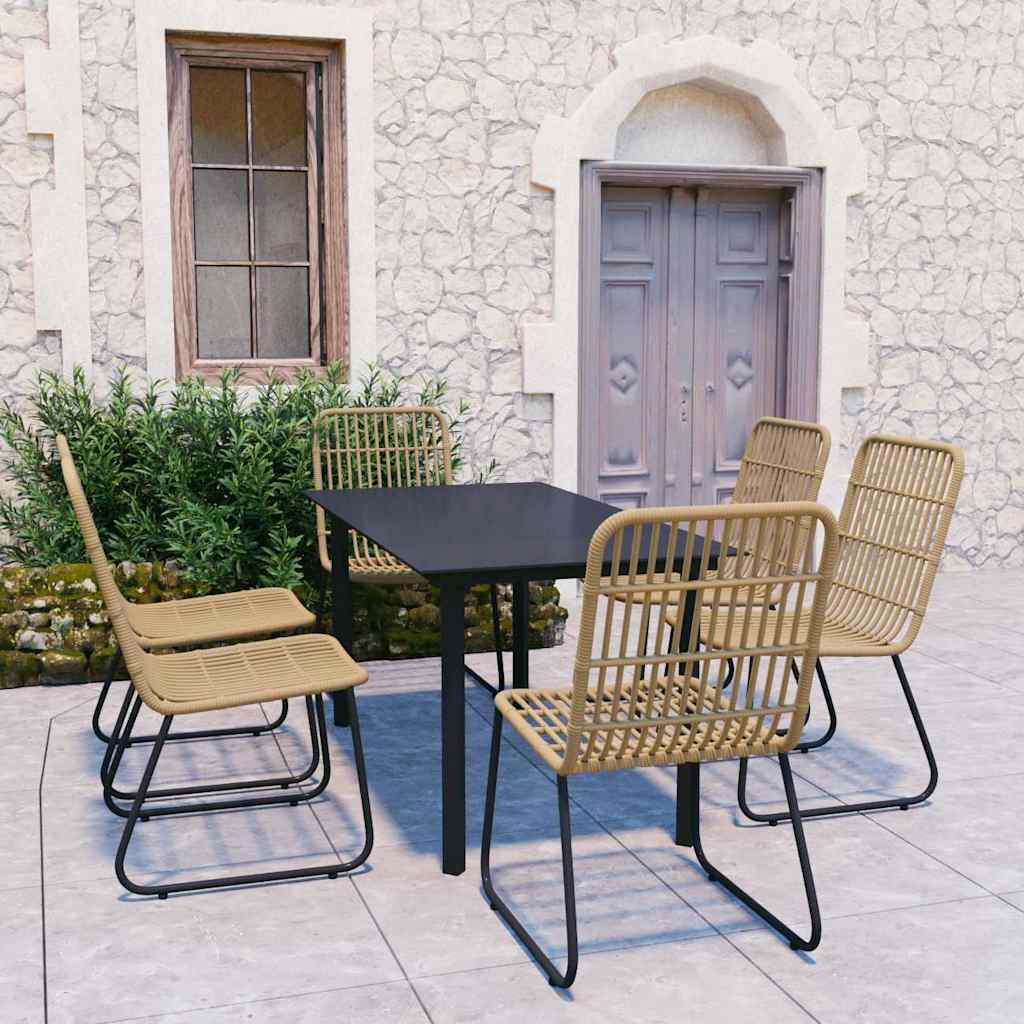7 részes polyrattan és üveg kültéri étkezőgarnitúra