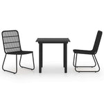 3 részes polyrattan és üveg kültéri étkezőgarnitúra 2