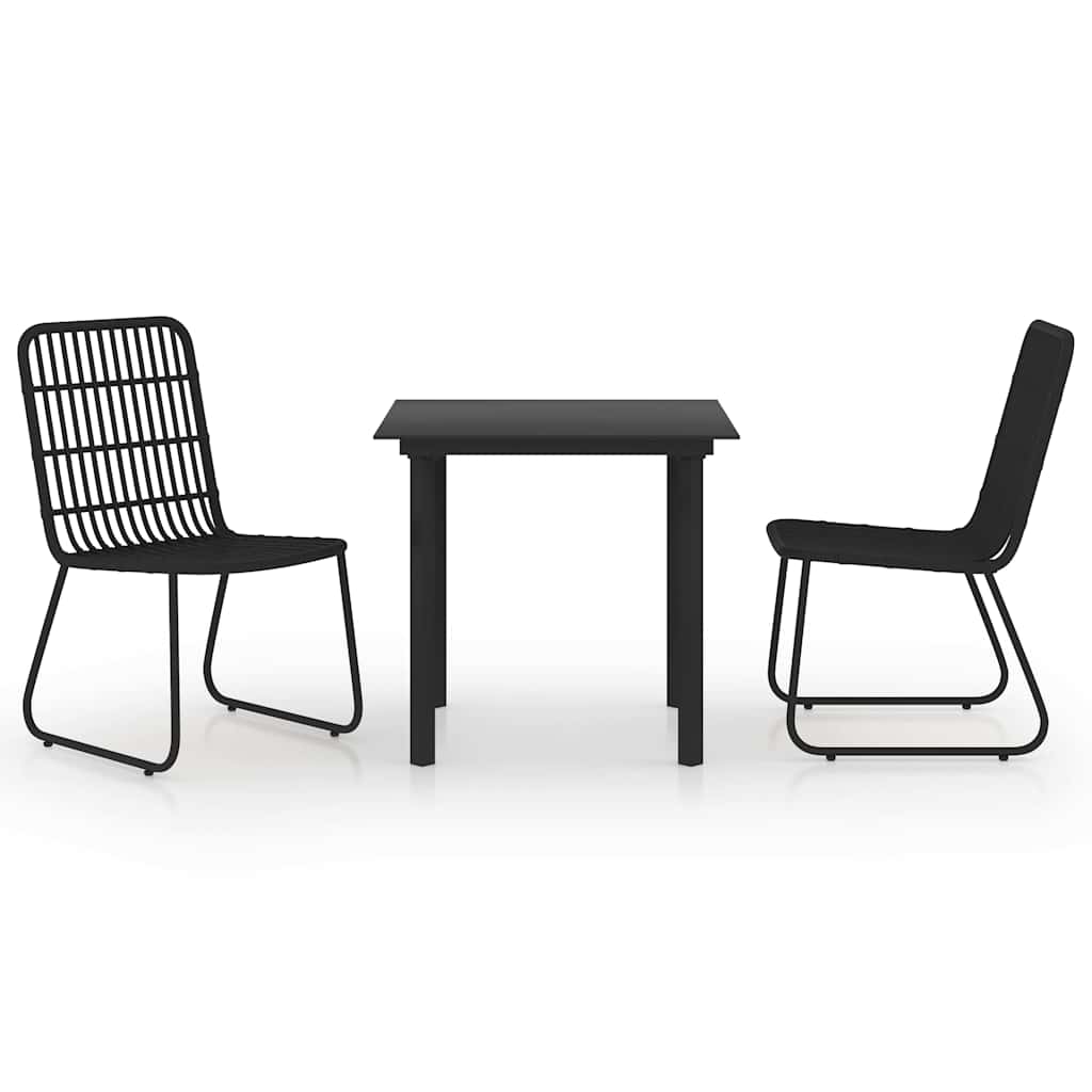 3 részes polyrattan és üveg kültéri étkezőgarnitúra 2