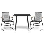 3 részes fekete PVC rattan kerti étkezőgarnitúra 2