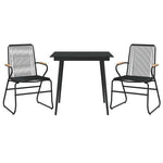 3 részes fekete PVC rattan kerti étkezőgarnitúra 3