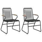 3 részes fekete PVC rattan kerti étkezőgarnitúra 4