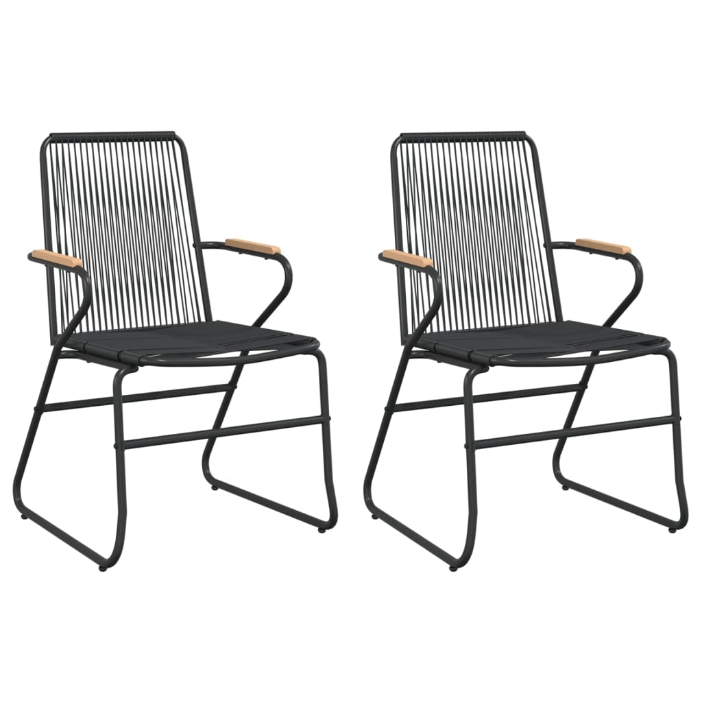 3 részes fekete PVC rattan kerti étkezőgarnitúra 4