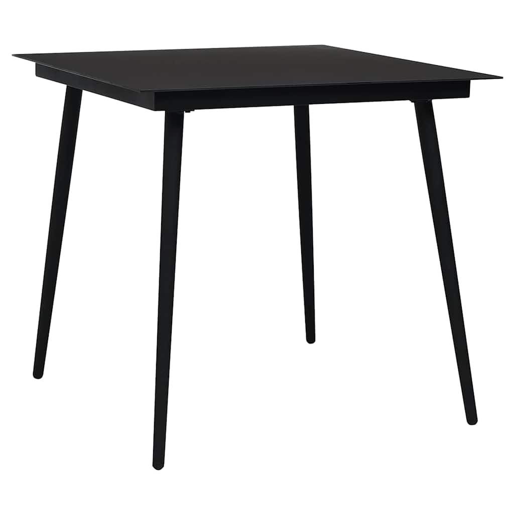 3 részes fekete PVC rattan kerti étkezőgarnitúra 7