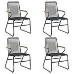 5 részes fekete PVC rattan kerti étkezőgarnitúra 4