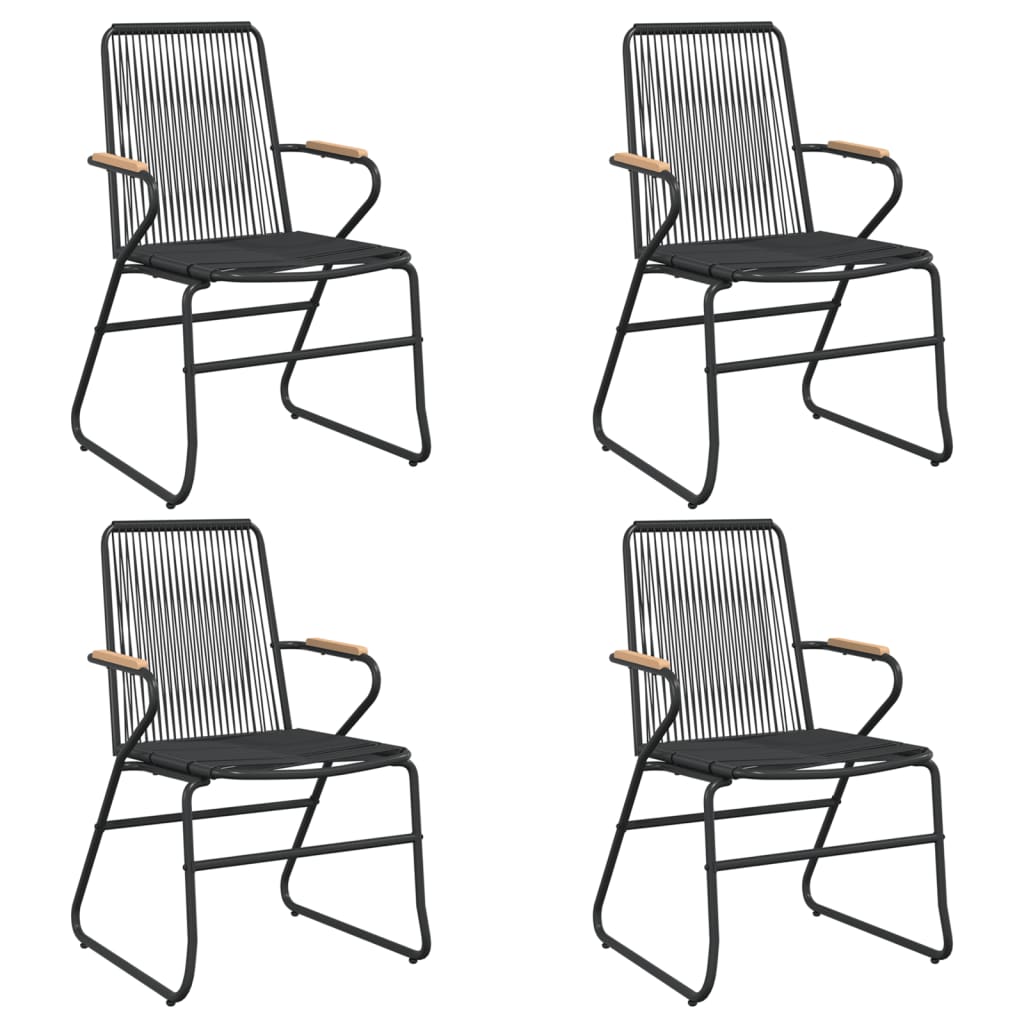 5 részes fekete PVC rattan kerti étkezőgarnitúra 4