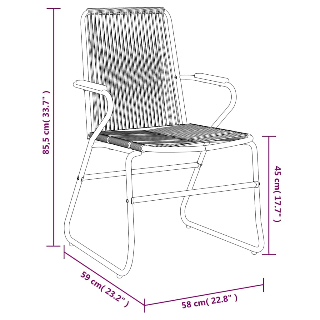 5 részes fekete PVC rattan kerti étkezőgarnitúra 11