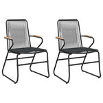 3 részes fekete PVC rattan kerti étkezőgarnitúra 4