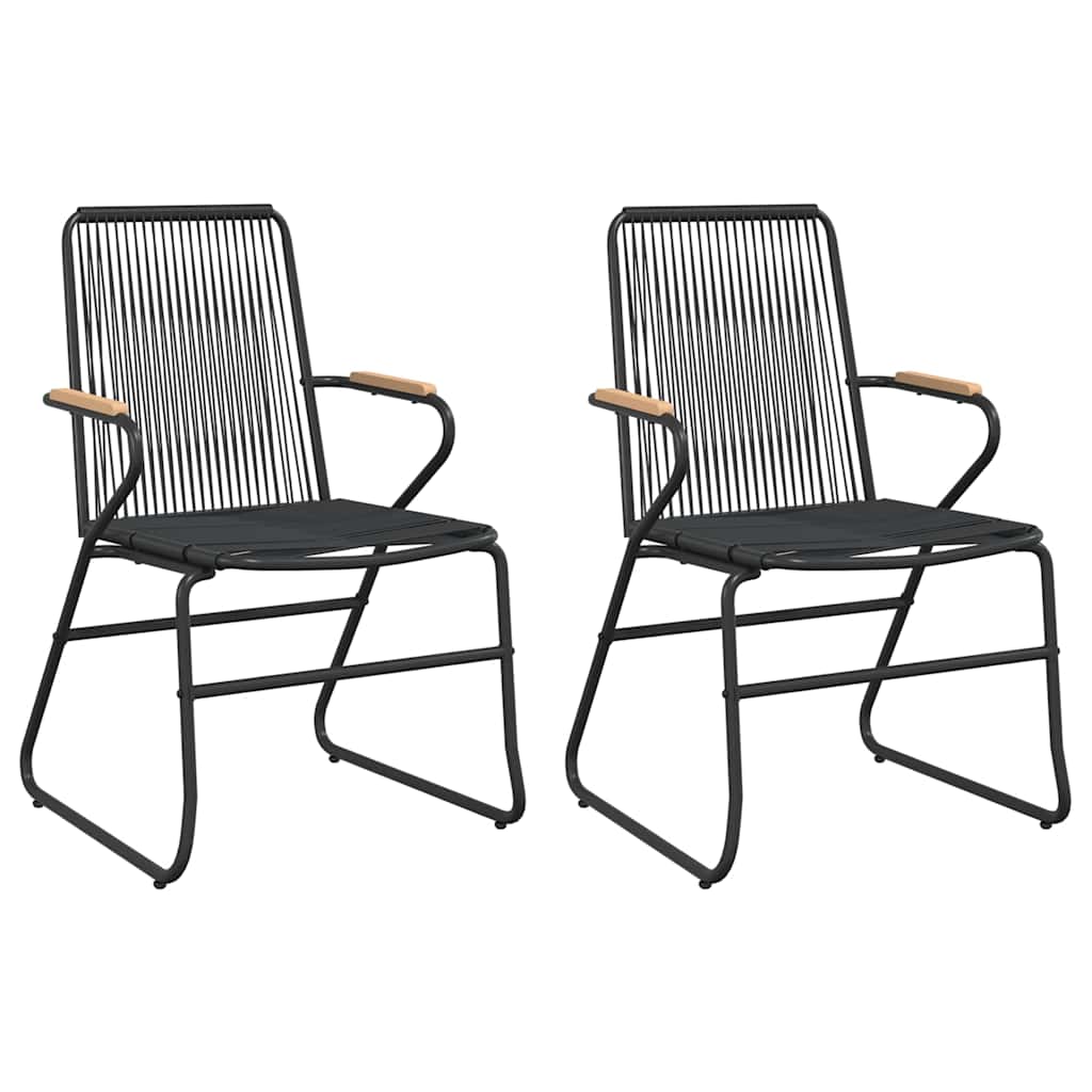3 részes fekete PVC rattan kerti étkezőgarnitúra 4