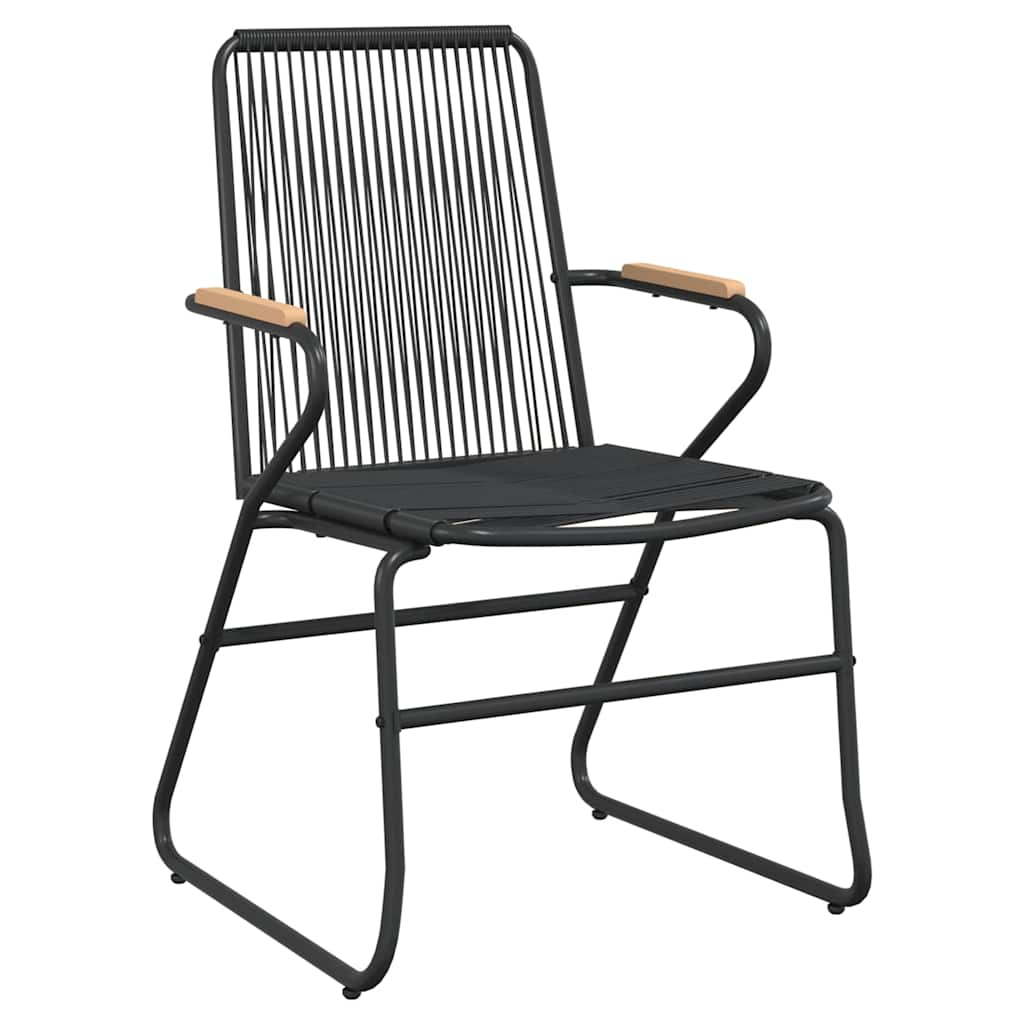 3 részes fekete PVC rattan kerti étkezőgarnitúra 5