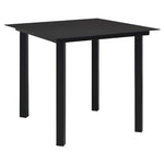 3 részes fekete PVC rattan kerti étkezőgarnitúra 7