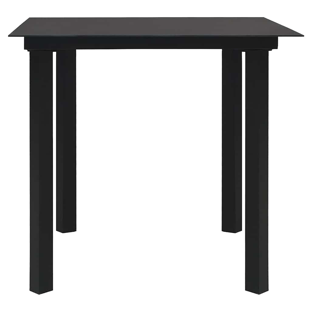 3 részes fekete PVC rattan kerti étkezőgarnitúra 8