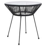 5 részes fekete PVC rattan kültéri étkezőgarnitúra 4