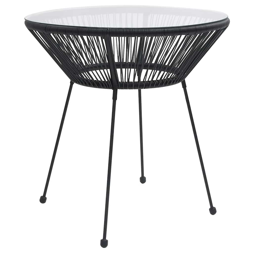 5 részes fekete PVC rattan kültéri étkezőgarnitúra 4