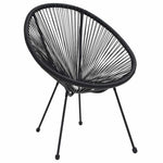5 részes fekete PVC rattan kültéri étkezőgarnitúra 6