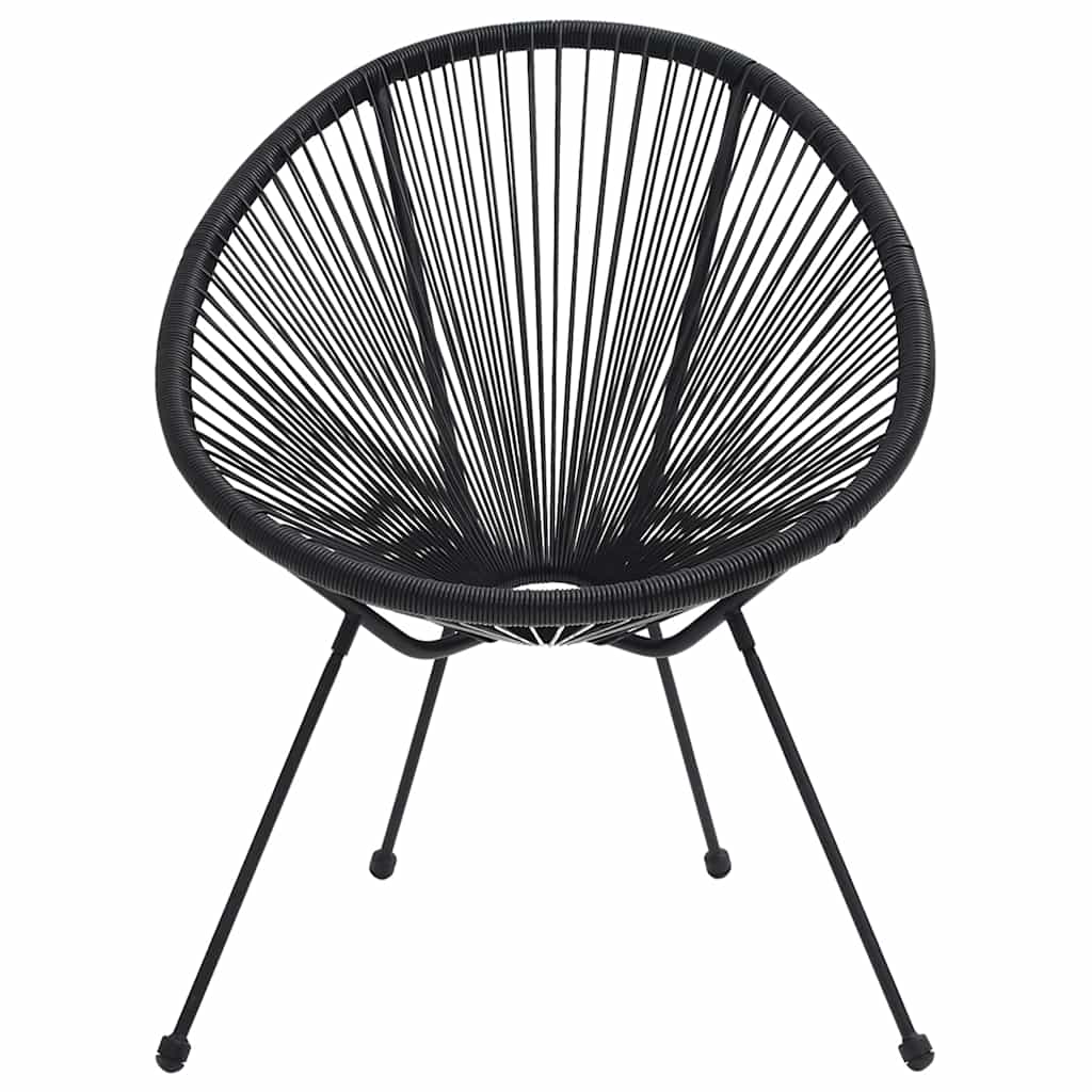 5 részes fekete PVC rattan kültéri étkezőgarnitúra 7