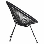 5 részes fekete PVC rattan kültéri étkezőgarnitúra 8