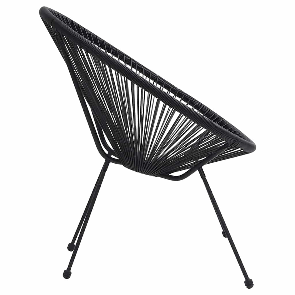 5 részes fekete PVC rattan kültéri étkezőgarnitúra 8