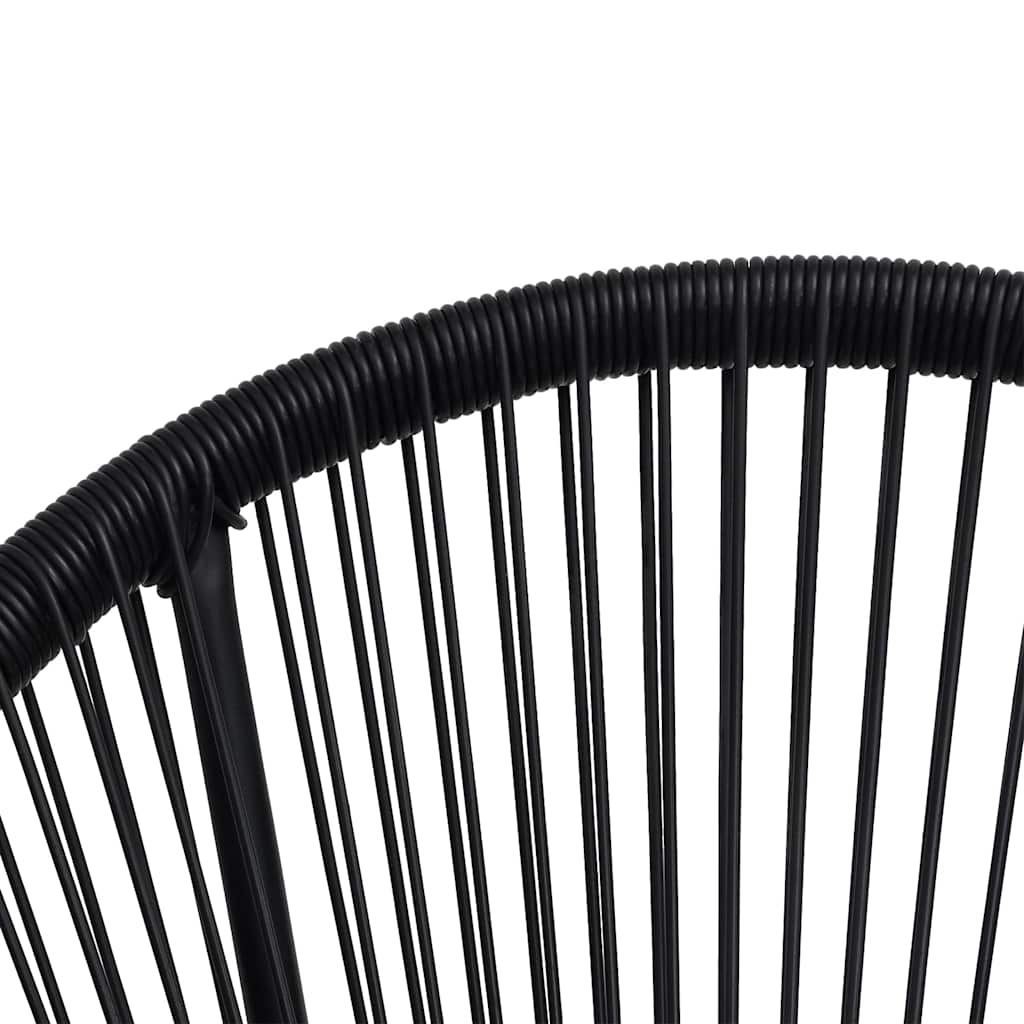 5 részes fekete PVC rattan kültéri étkezőgarnitúra 9