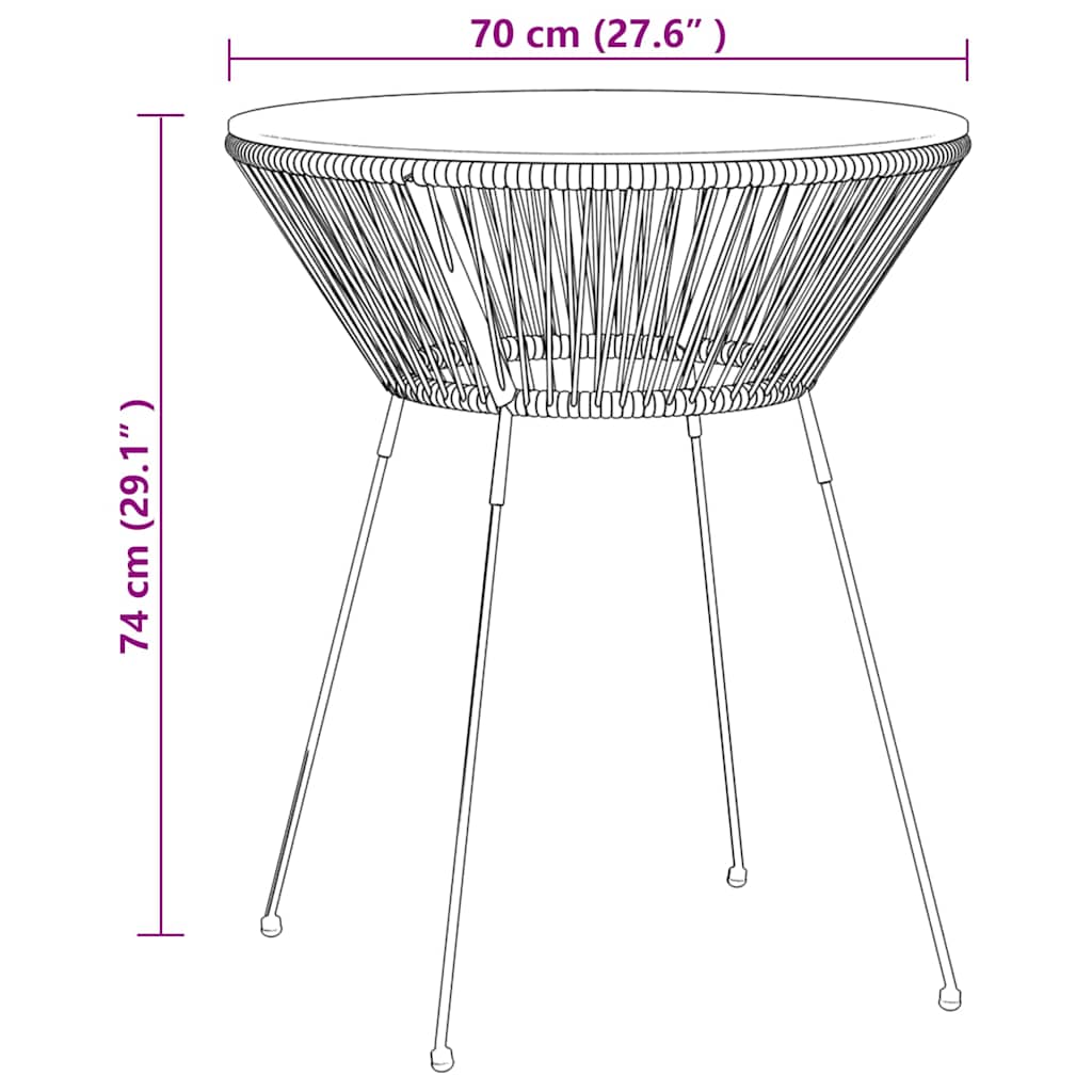5 részes fekete PVC rattan kültéri étkezőgarnitúra 10