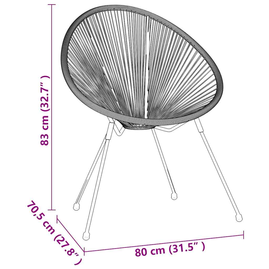 5 részes fekete PVC rattan kültéri étkezőgarnitúra 11