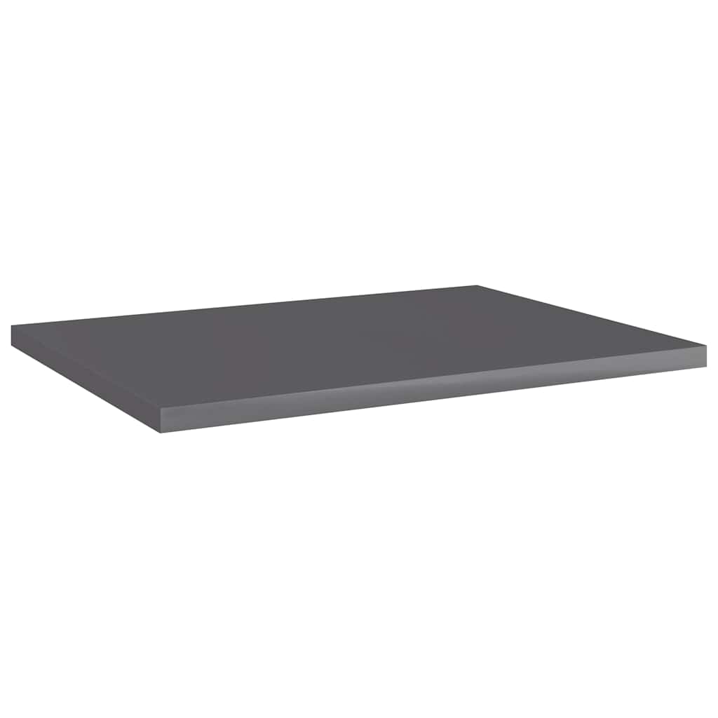 4 db magasfényű szürke forgácslap könyvespolc 40 x 30 x 1,5 cm 2