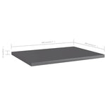 4 db magasfényű szürke forgácslap könyvespolc 40 x 30 x 1,5 cm 5