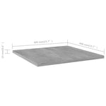 4 db betonszürke szerelt fa könyvespolc 40 x 40 x 1,5 cm 6