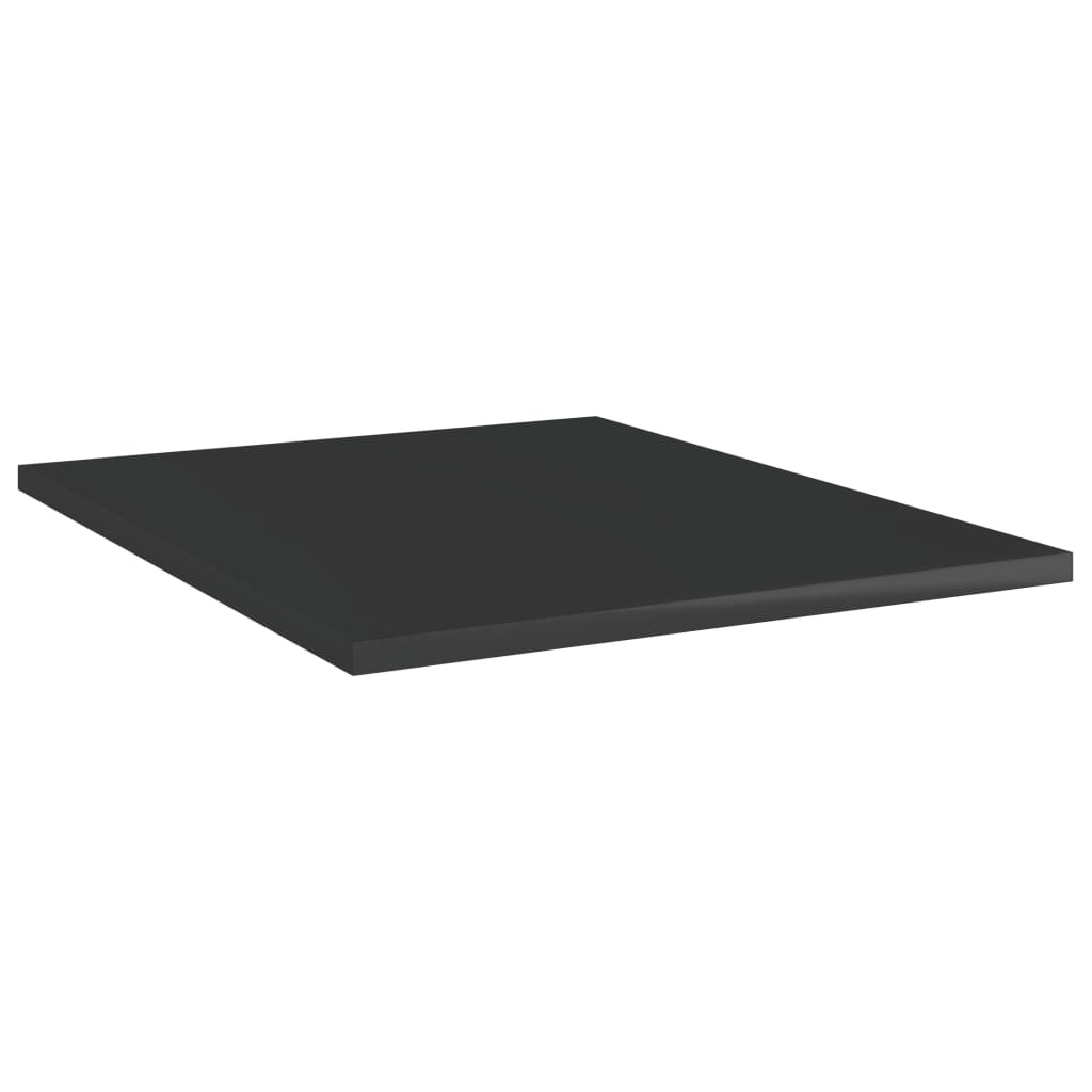 8 db magasfényű fekete szerelt fa könyvespolc 40 x 50 x 1,5 cm 2
