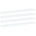 4 db fehér szerelt fa könyvespolc 60 x 10 x 1,5 cm