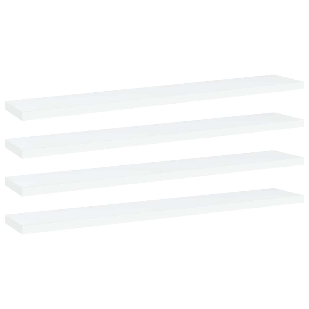 4 db fehér szerelt fa könyvespolc 60 x 10 x 1,5 cm
