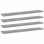 4 db betonszürke szerelt fa könyvespolc 60 x 10 x 1,5 cm