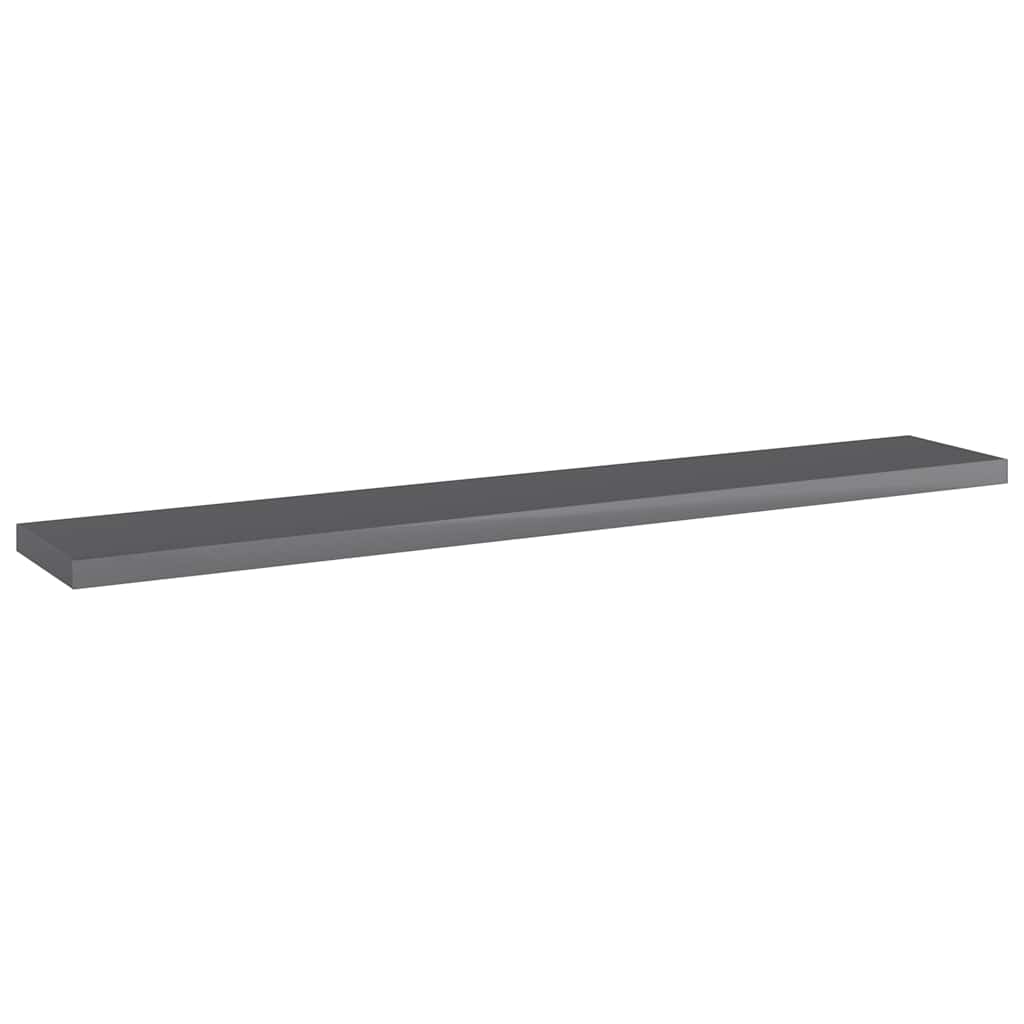 4 db magasfényű szürke forgácslap könyvespolc 60 x 10 x 1,5 cm 2