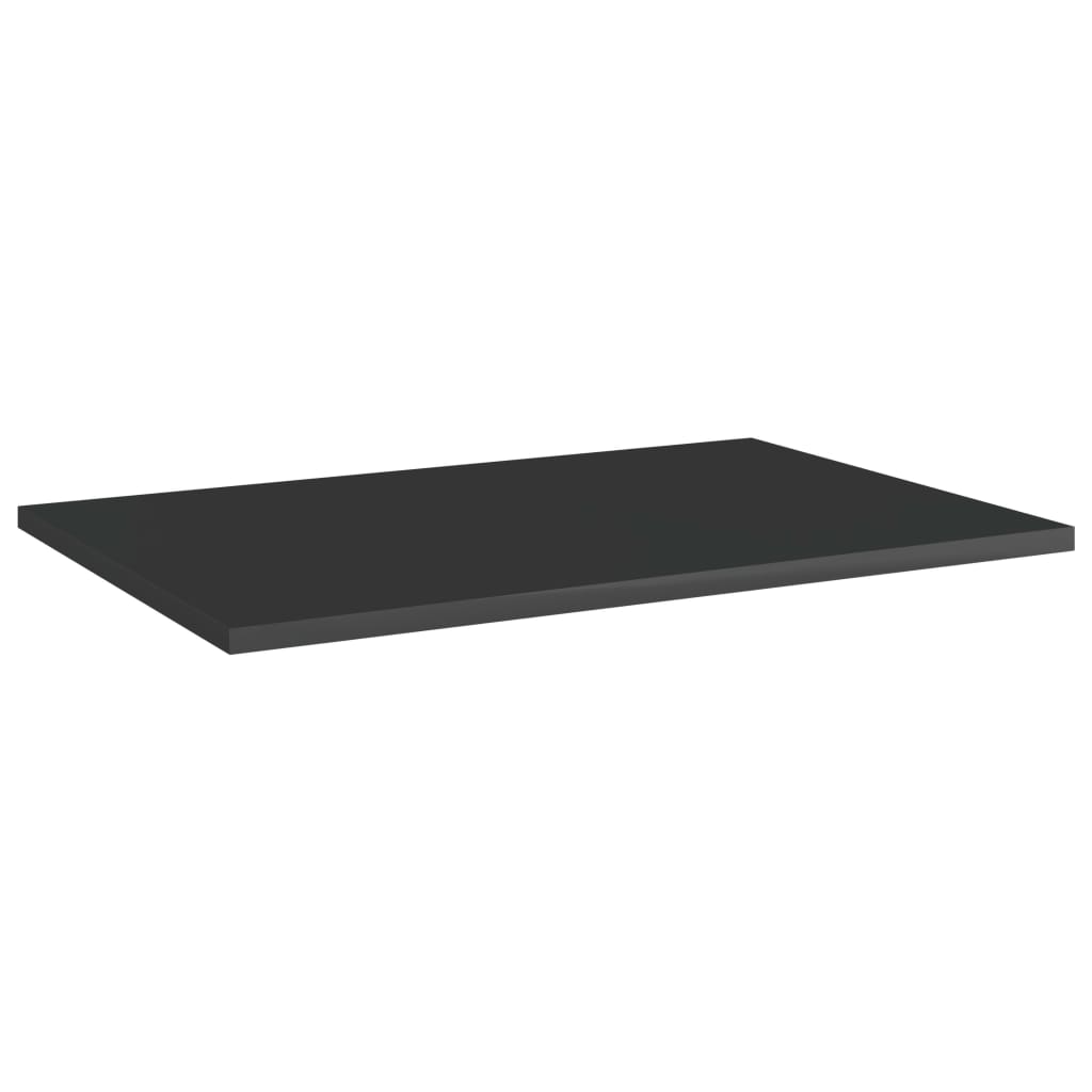 8 db magasfényű fekete forgácslap könyvespolc 60 x 40 x 1,5 cm 2